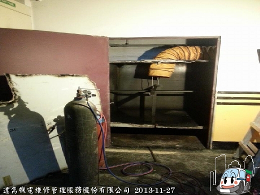 油槽切割~~~避免氣爆！切除依前必須要注意油氣去除的工作~~不然可是會爆炸的，【在這邊可是要說明一下，千萬不要直接切除喔，我們前置作業可是歷經了→蒸氣去油、葯劑清洗除油等等繁瑣的工作】